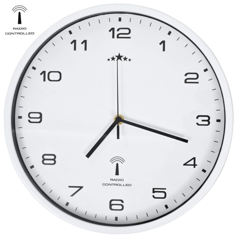 Funkwanduhr mit Quarzwerk 31 cm Weiß Funkwanduhr mit Quarzwerk 31 cm Weiß