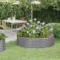 Hochbeet Pulverbeschichteter Stahl 140x140x36 cm Grau Hochbeet Pulverbeschichteter Stahl 140x140x36 cm Grau