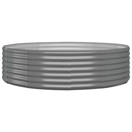 Hochbeet Pulverbeschichteter Stahl 140x140x36 cm Grau