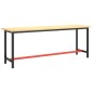 Werkbankgestell Mattschwarz und Mattrot 210x50x79 cm Metall Werkbankgestell Mattschwarz und Mattrot 210x50x79 cm Metall