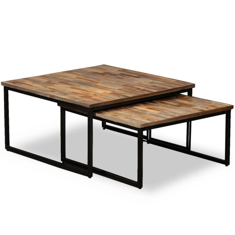 Satztisch Couchtisch-Set 2-tlg. Recyceltes Teak Massiv Satztisch Couchtisch-Set 2-tlg. Recyceltes Teak Massiv