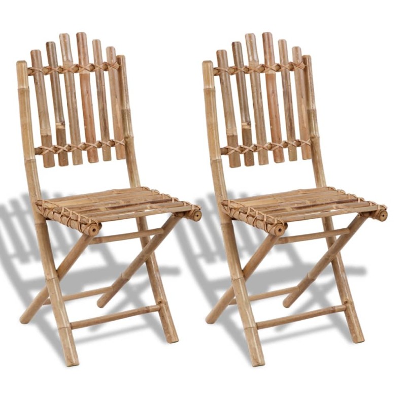 Gartenstühle Klappbar 2 Stk. Bambus Gartenstühle Klappbar 2 Stk. Bambus