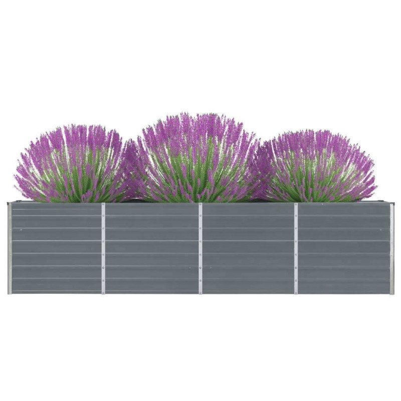 Hochbeet 320 x 40 x 77 cm Verzinkter Stahl Grau Hochbeet 320 x 40 x 77 cm Verzinkter Stahl Grau