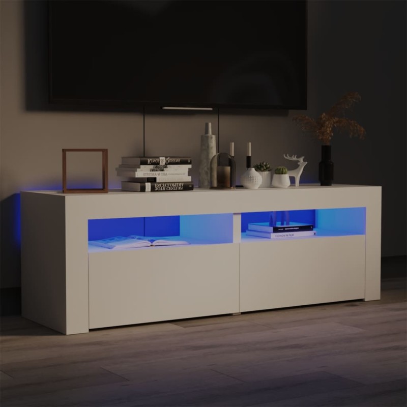 vidaXL TV-Schrank mit LED-Leuchten Weiß 120x35x40 cm vidaXL TV-Schrank mit LED-Leuchten Weiß 120x35x40 cm