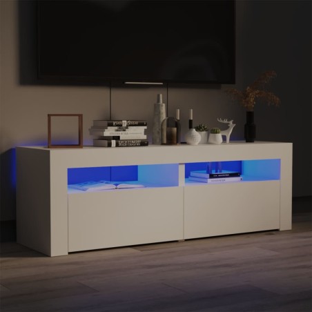 vidaXL TV-Schrank mit LED-Leuchten Weiß 120x35x40 cm