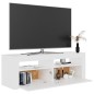 vidaXL TV-Schrank mit LED-Leuchten Weiß 120x35x40 cm vidaXL TV-Schrank mit LED-Leuchten Weiß 120x35x40 cm
