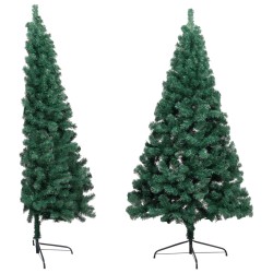 Künstlicher Halber Weihnachtsbaum mit Ständer Grün 240 cm PVC