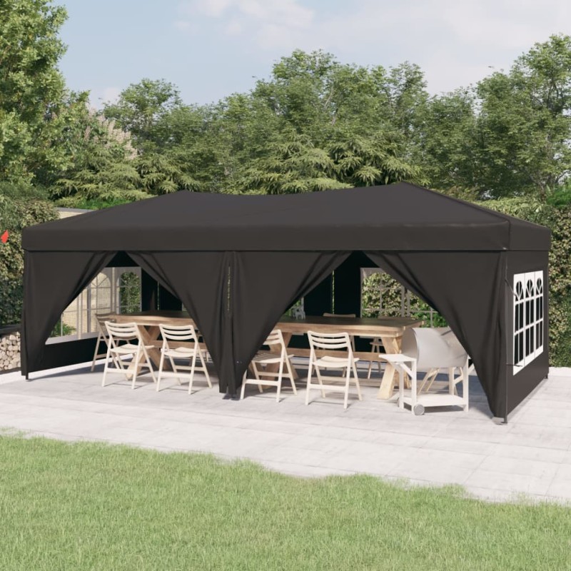Partyzelt Faltbar mit Seitenwänden Anthrazit 3x6 m Partyzelt Faltbar mit Seitenwänden Anthrazit 3x6 m