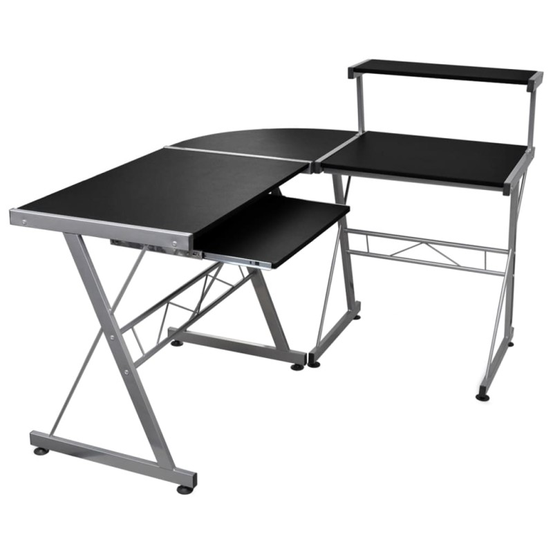 vidaXL Eck-Computertisch Schwarz 132x112x99 cm Holzwerkstoff vidaXL Eck-Computertisch Schwarz 132x112x99 cm Holzwerkstoff