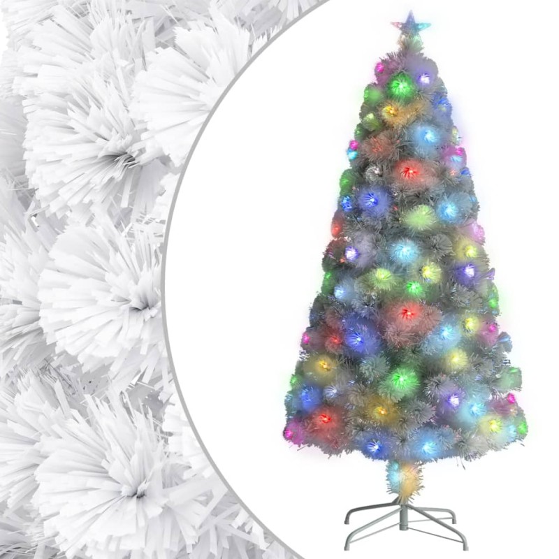 Künstlicher Weihnachtsbaum mit LED Weiß 120 cm Glasfaser Künstlicher Weihnachtsbaum mit LED Weiß 120 cm Glasfaser