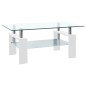 Couchtisch Weiß Transparent 95x55x40 cm Hartglas Couchtisch Weiß Transparent 95x55x40 cm Hartglas