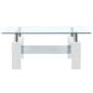 Couchtisch Weiß Transparent 95x55x40 cm Hartglas Couchtisch Weiß Transparent 95x55x40 cm Hartglas