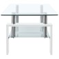 Couchtisch Weiß Transparent 95x55x40 cm Hartglas Couchtisch Weiß Transparent 95x55x40 cm Hartglas