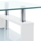 Couchtisch Weiß Transparent 95x55x40 cm Hartglas Couchtisch Weiß Transparent 95x55x40 cm Hartglas
