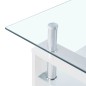 Couchtisch Weiß Transparent 95x55x40 cm Hartglas Couchtisch Weiß Transparent 95x55x40 cm Hartglas