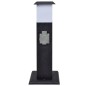 Gartensteckdose Steckdosenturm Schwarz mit Lampe Gartensteckdose Steckdosenturm Schwarz mit Lampe