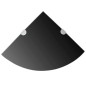 vidaXL Eckregal mit verchromten Halterungen Glas Schwarz 25 x 25 cm vidaXL Eckregal mit verchromten Halterungen Glas Schwarz 25 x 25 cm
