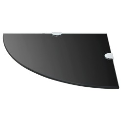 vidaXL Eckregal mit verchromten Halterungen Glas Schwarz 25 x 25 cm