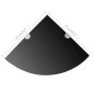 vidaXL Eckregal mit verchromten Halterungen Glas Schwarz 25 x 25 cm vidaXL Eckregal mit verchromten Halterungen Glas Schwarz 25 x 25 cm