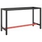 vidaXL Werkbankgestell Mattschwarz und Mattrot 140x50x79 cm Metall vidaXL Werkbankgestell Mattschwarz und Mattrot 140x50x79 cm Metall