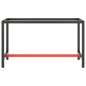 vidaXL Werkbankgestell Mattschwarz und Mattrot 140x50x79 cm Metall vidaXL Werkbankgestell Mattschwarz und Mattrot 140x50x79 cm Metall
