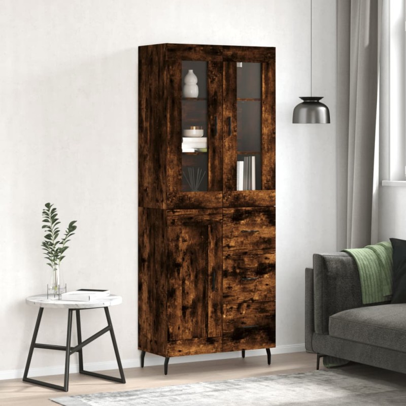 Highboard Räuchereiche 69,5x34x180 cm Holzwerkstoff Highboard Räuchereiche 69,5x34x180 cm Holzwerkstoff