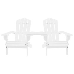 vidaXL Adirondack-Gartenstühle mit Tisch Massivholz Tanne Weiß