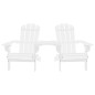 vidaXL Adirondack-Gartenstühle mit Tisch Massivholz Tanne Weiß vidaXL Adirondack-Gartenstühle mit Tisch Massivholz Tanne Weiß