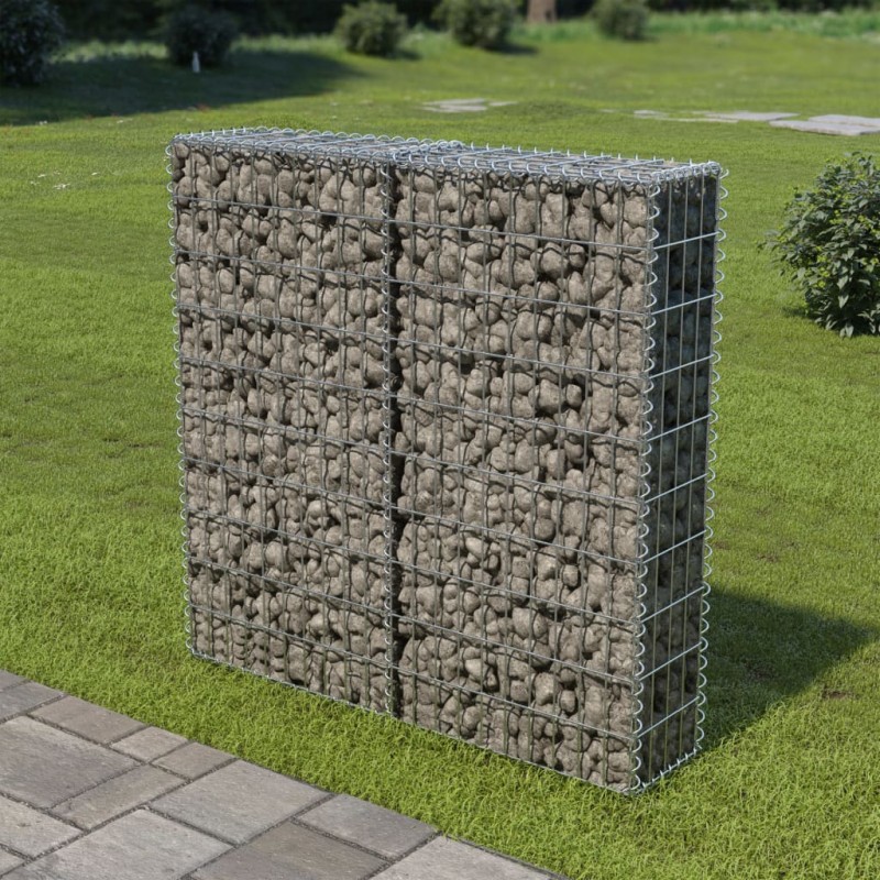 Gabionenwand mit Abdeckung Verzinkter Stahl 100×20×100 cm Gabionenwand mit Abdeckung Verzinkter Stahl 100×20×100 cm