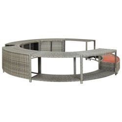 Whirlpool-Umrandung Grau Poly-Rattan