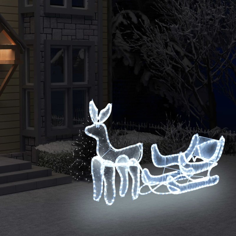 Weihnachtsbeleuchtung Rentiere und Schlitten mit Mesh 432 LEDs Weihnachtsbeleuchtung Rentiere und Schlitten mit Mesh 432 LEDs