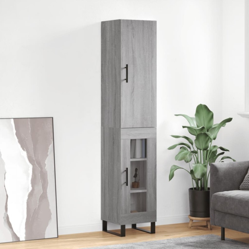 Highboard Grau Sonoma 34,5x34x180 cm Holzwerkstoff Highboard Grau Sonoma 34,5x34x180 cm Holzwerkstoff