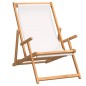 vidaXL Strandstuhl Klappbar Massivholz Teak Creme vidaXL Strandstuhl Klappbar Massivholz Teak Creme