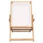 vidaXL Strandstuhl Klappbar Massivholz Teak Creme vidaXL Strandstuhl Klappbar Massivholz Teak Creme