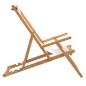 vidaXL Strandstuhl Klappbar Massivholz Teak Creme vidaXL Strandstuhl Klappbar Massivholz Teak Creme