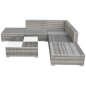 6-tlg. Garten-Lounge-Set mit Kissen Poly Rattan Grau 6-tlg. Garten-Lounge-Set mit Kissen Poly Rattan Grau