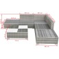 6-tlg. Garten-Lounge-Set mit Kissen Poly Rattan Grau 6-tlg. Garten-Lounge-Set mit Kissen Poly Rattan Grau