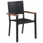 9-tlg. Garten-Essgruppe Poly Rattan Akazie Massivholz Schwarz 9-tlg. Garten-Essgruppe Poly Rattan Akazie Massivholz Schwarz
