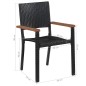 9-tlg. Garten-Essgruppe Poly Rattan Akazie Massivholz Schwarz 9-tlg. Garten-Essgruppe Poly Rattan Akazie Massivholz Schwarz