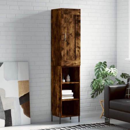 Highboard Räuchereiche 34,5x34x180 cm Holzwerkstoff