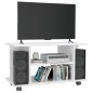 TV-Schrank mit Rollen Hochglanz-Weiß 80x40x40 cm Holzwerkstoff TV-Schrank mit Rollen Hochglanz-Weiß 80x40x40 cm Holzwerkstoff