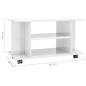 TV-Schrank mit Rollen Hochglanz-Weiß 80x40x40 cm Holzwerkstoff TV-Schrank mit Rollen Hochglanz-Weiß 80x40x40 cm Holzwerkstoff