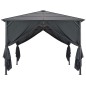 Gartenpavillon mit Vorhang Aluminium 3×3 m Schwarz