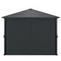 Gartenpavillon mit Vorhang Aluminium 3×3 m Schwarz