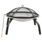 2in1 Feuerschale und Grill mit Schürhaken 56x56x49 cm Edelstahl 2in1 Feuerschale und Grill mit Schürhaken 56x56x49 cm Edelstahl