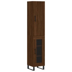 vidaXL Highboard Braun Eichen-Optik 34,5x34x180 cm Holzwerkstoff