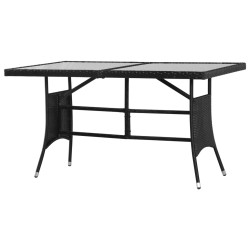 vidaXL Gartentisch Schwarz 140x80x74 cm Poly Rattan