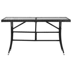 vidaXL Gartentisch Schwarz 140x80x74 cm Poly Rattan