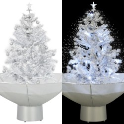 Schneiender Weihnachtsbaum mit Schirmfuß Weiß 75 cm