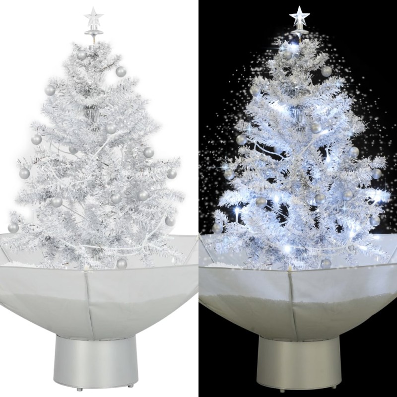 Schneiender Weihnachtsbaum mit Schirmfuß Weiß 75 cm Schneiender Weihnachtsbaum mit Schirmfuß Weiß 75 cm